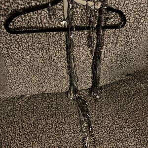 Candie's silver Sequin Fringe Scarf